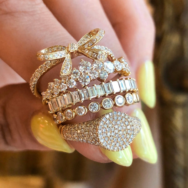 Disco, Pavé Diamond Pinky Signet - The Golden Carrot