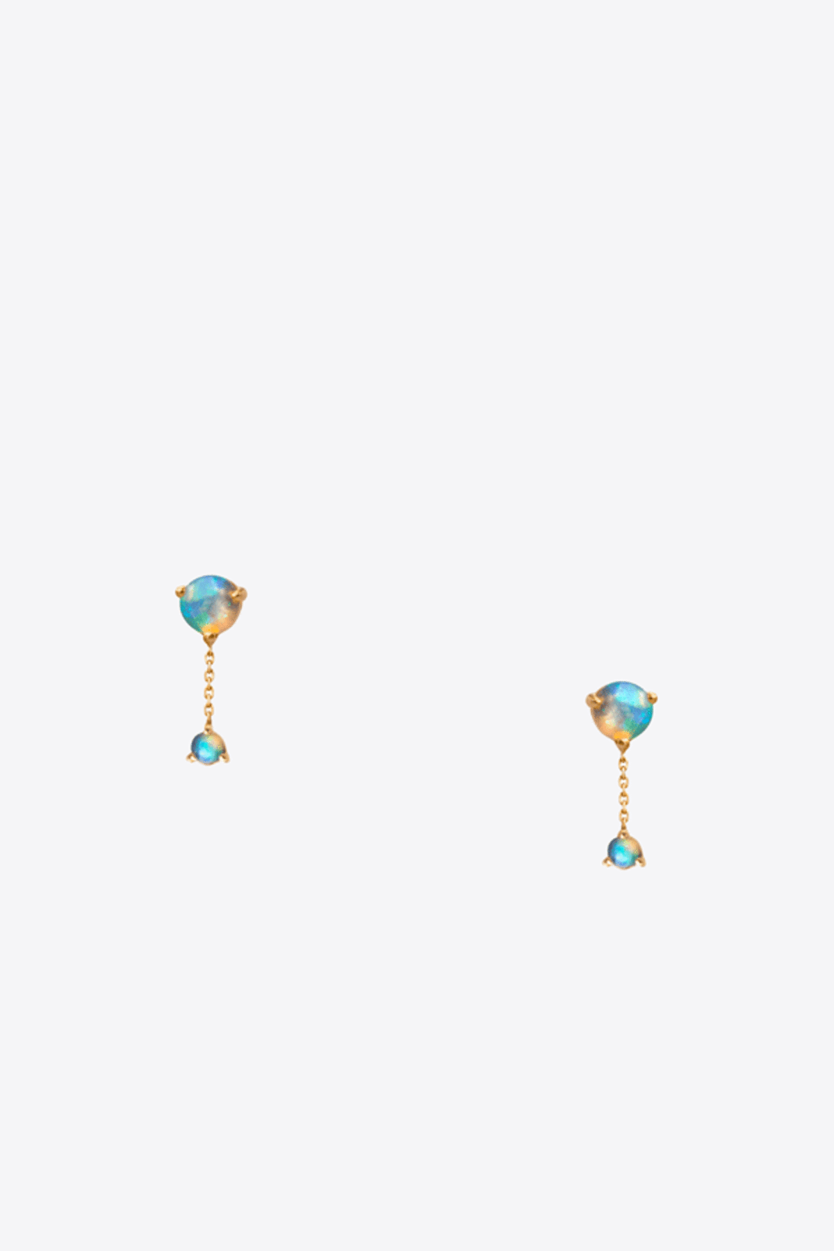 Large Two Step Opal Chain Earring