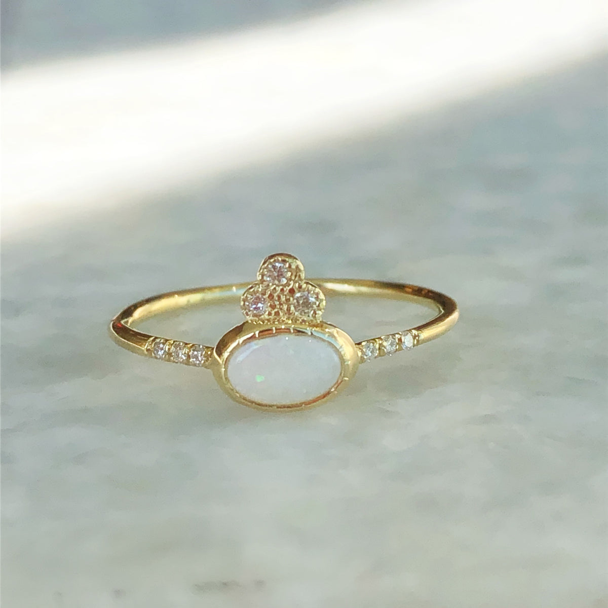 Opal Crown Equilibrium Ring