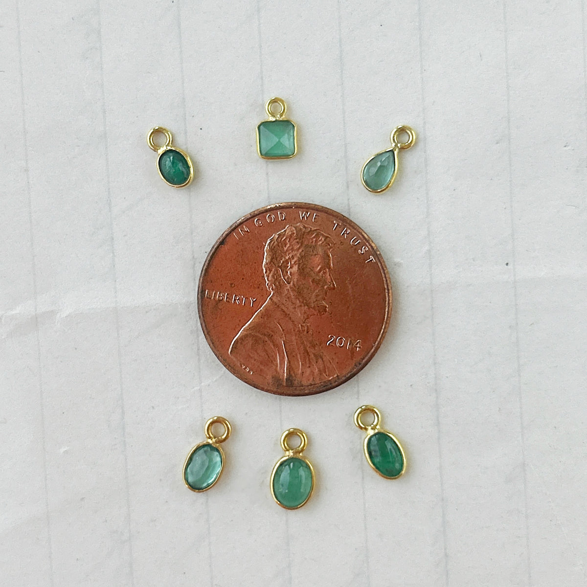 18k Emerald Birthstone Charm (May)