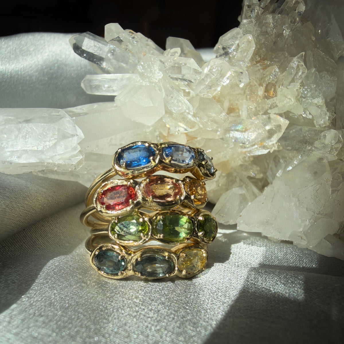 Pigment Palette, Triple Gemstone Ring