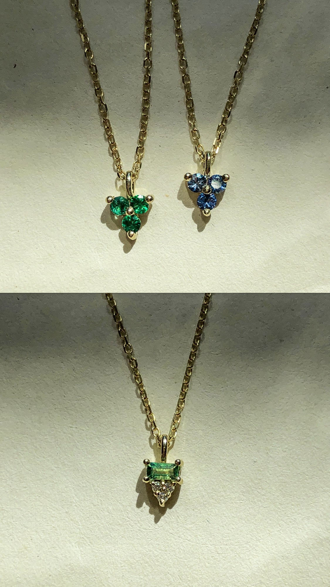 Emerald Triad Necklace