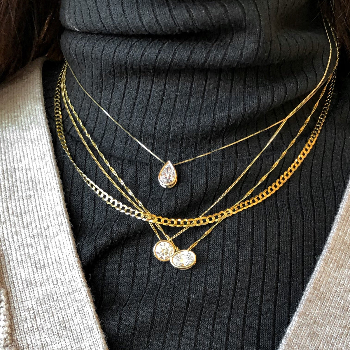 Luna, Lab Grown Diamond Slider Pendant