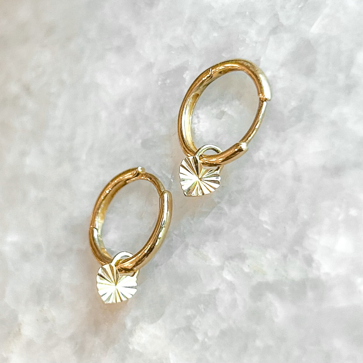 Mini Padlock Heart Drop Hoop