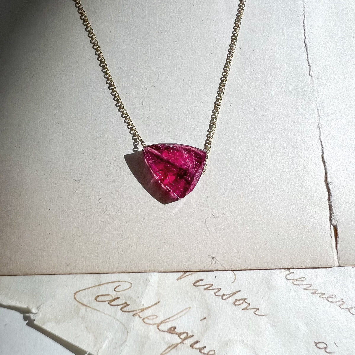 Heirloom Rose Reuleaux Tourmaline Necklace