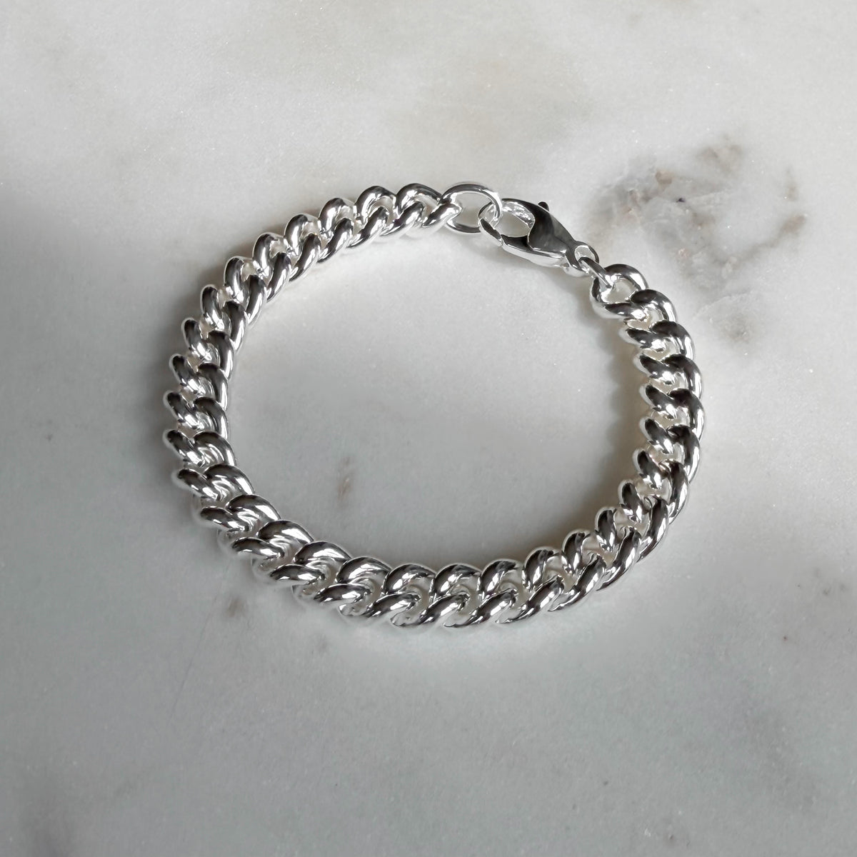 B.I.G., Polished Sterling Silver Curb Chain Bracelet