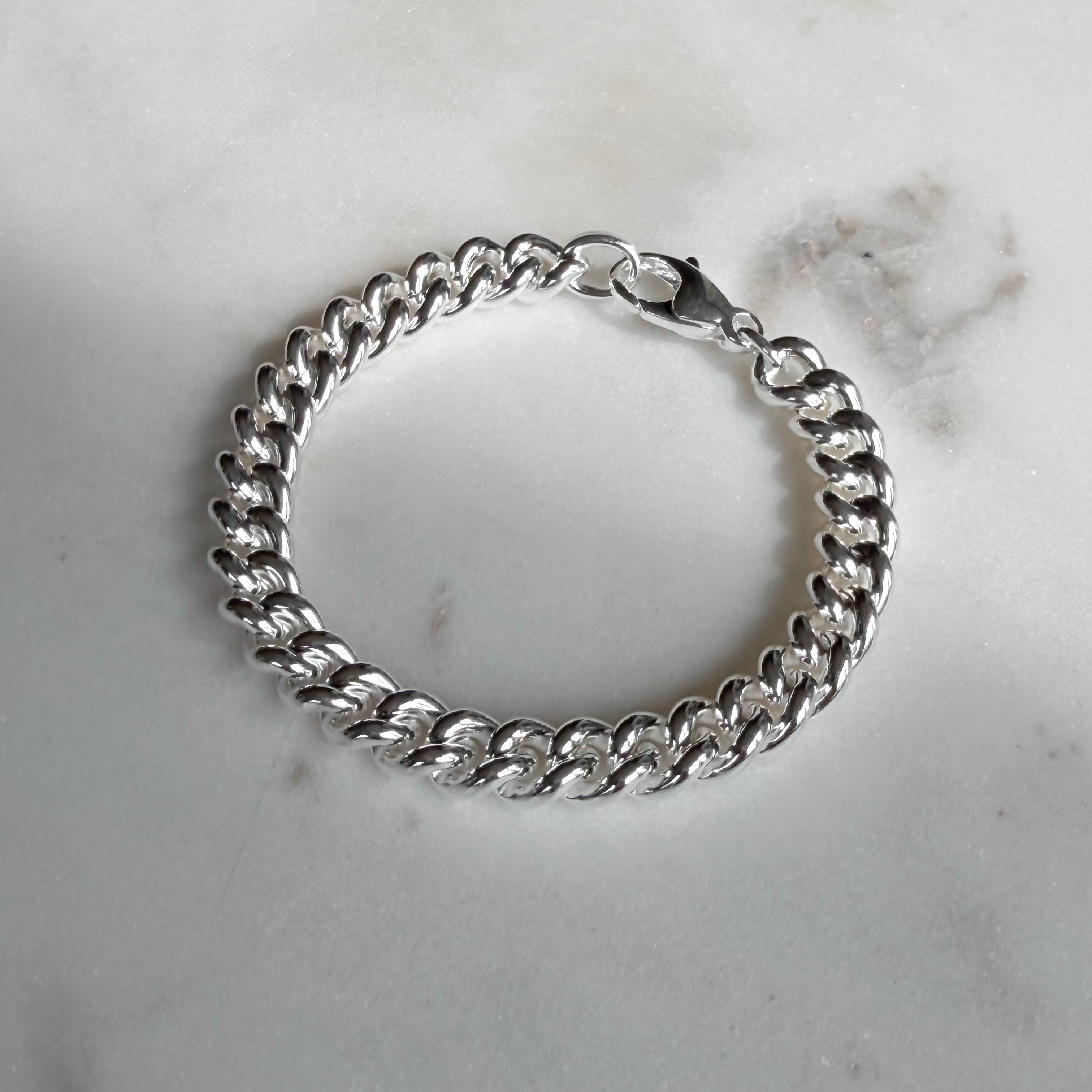 B.I.G., Polished Sterling Silver Curb Chain Bracelet - The Golden