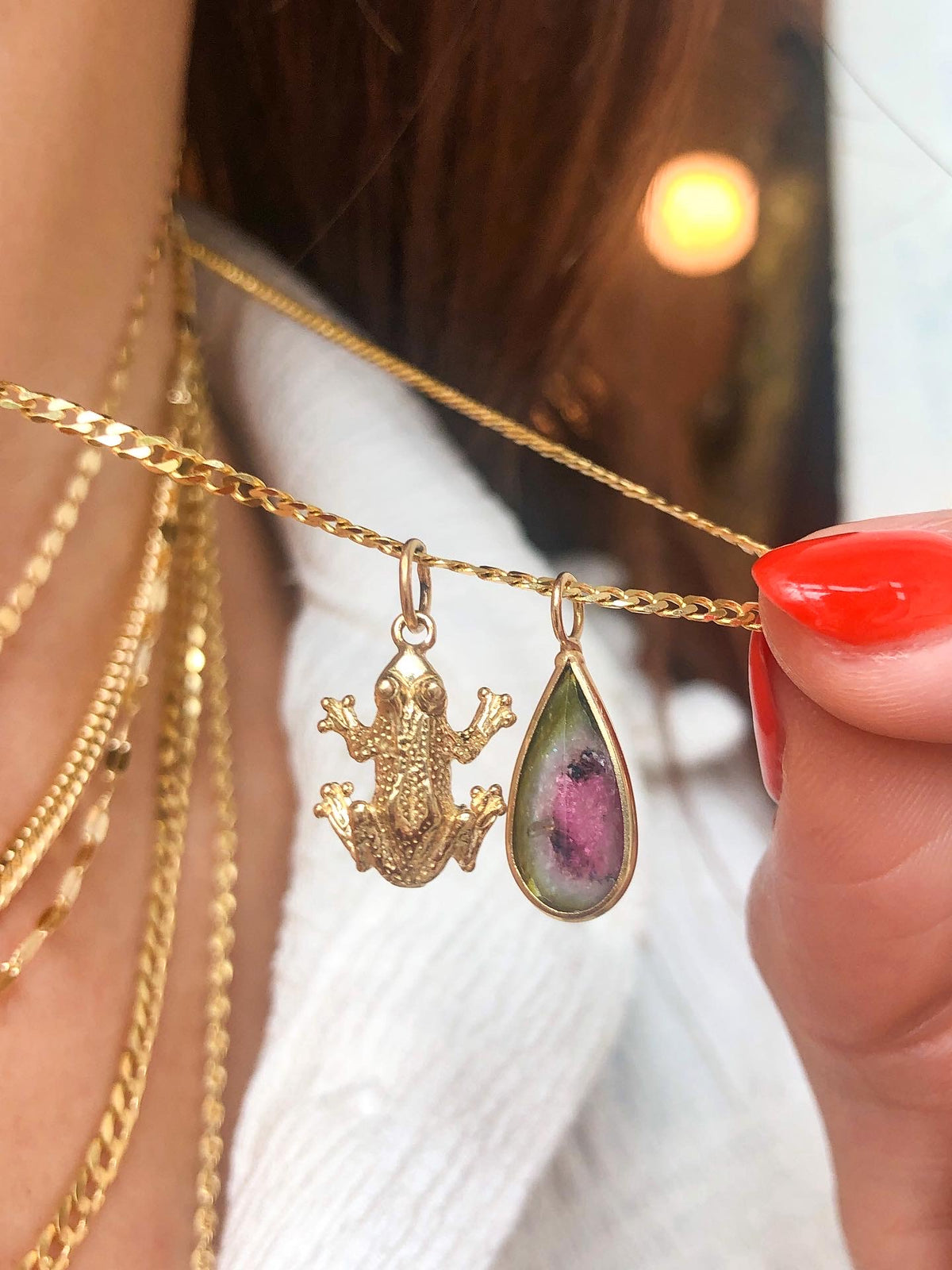 Sugar Gem, Watermelon Tourmaline Necklace
