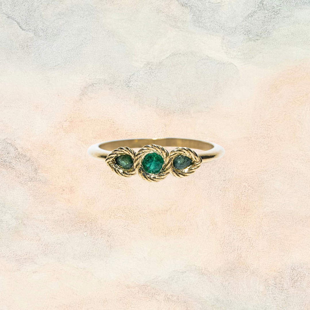 Freyja, Braided Emerald Ring