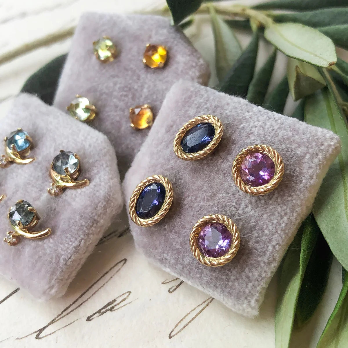 Stellar, Round Montana Amethyst Earrings