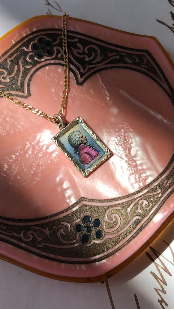Mini Mo, Vintage Mozart Portrait Charm