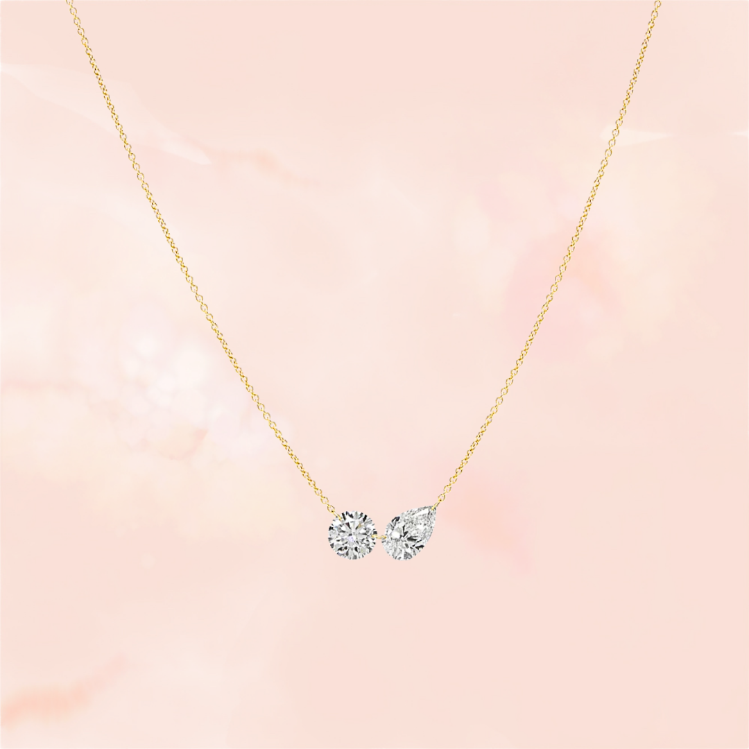 Nina, Toi et Moi Lab Grown Diamond Necklace