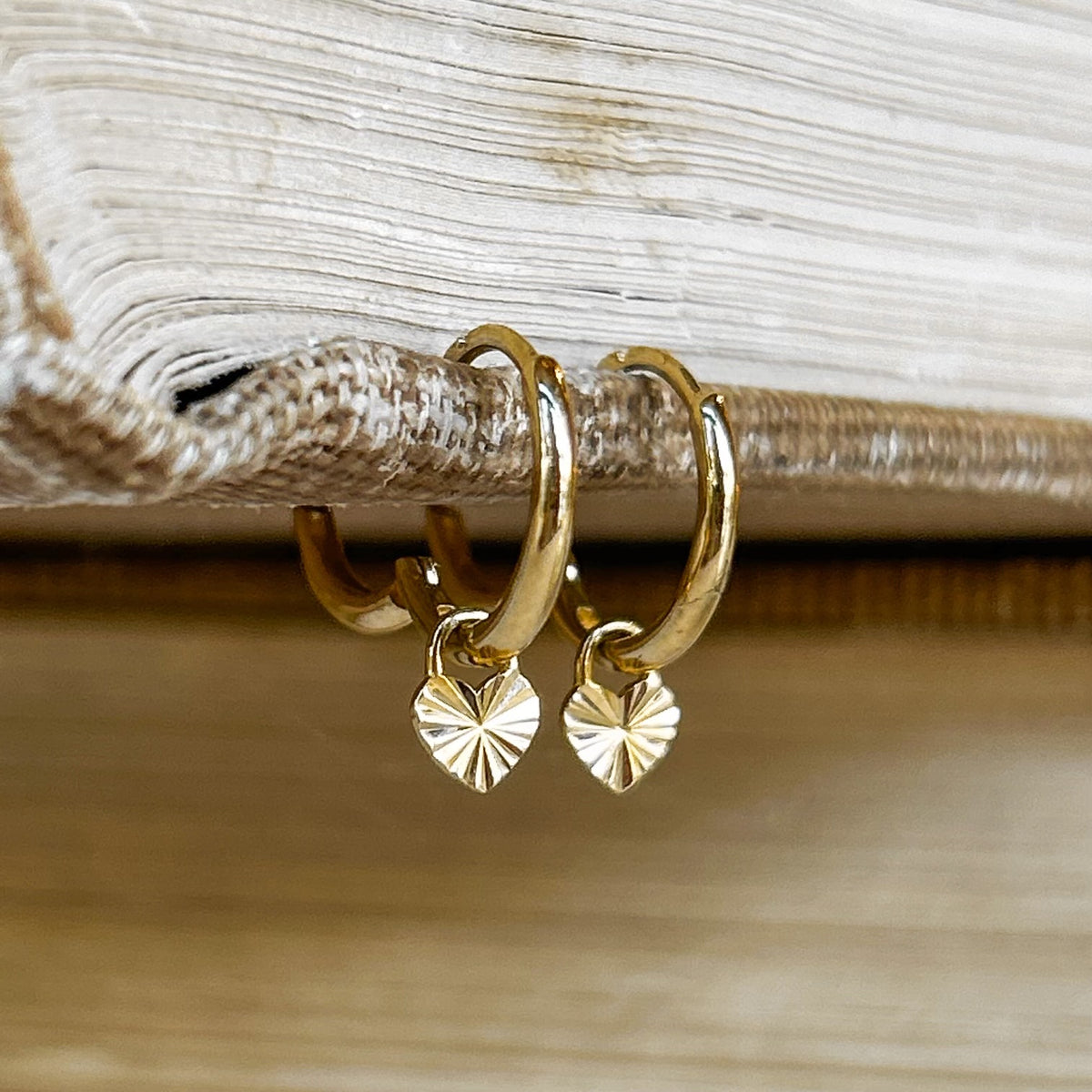 Mini Padlock Heart Drop Hoop