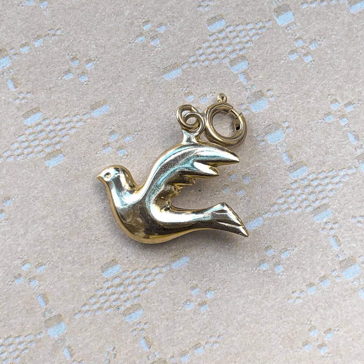 Vintage Soaring Dove Charm