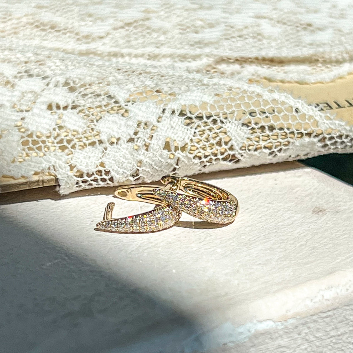 Mini Maeve, Pavé Diamond Huggie Earrings