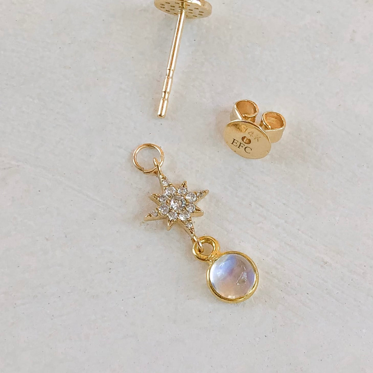 Beacon, Diamond and Moonstone Earring Charm