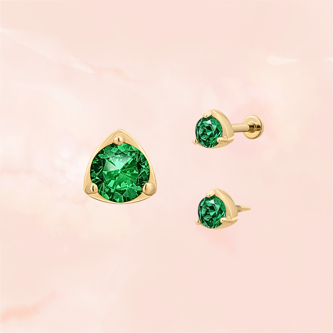 Oz, Emerald Threaded Flat Back