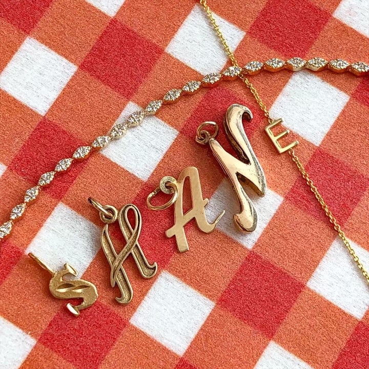 Vintage Letter Charms