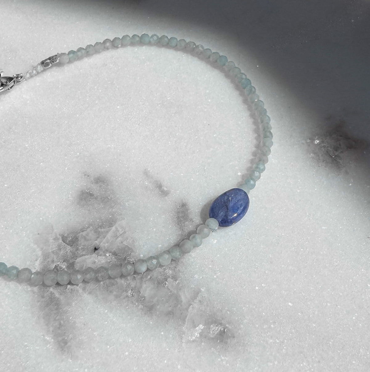 Denim, Chalcedony & Tanzanite Bracelet