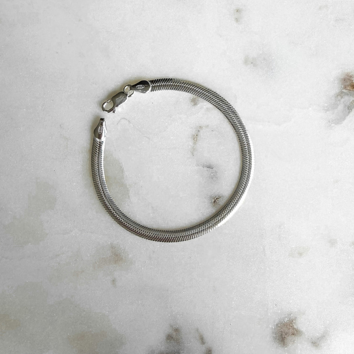 Micah, Sterling Silver Snake Chain Bracelet