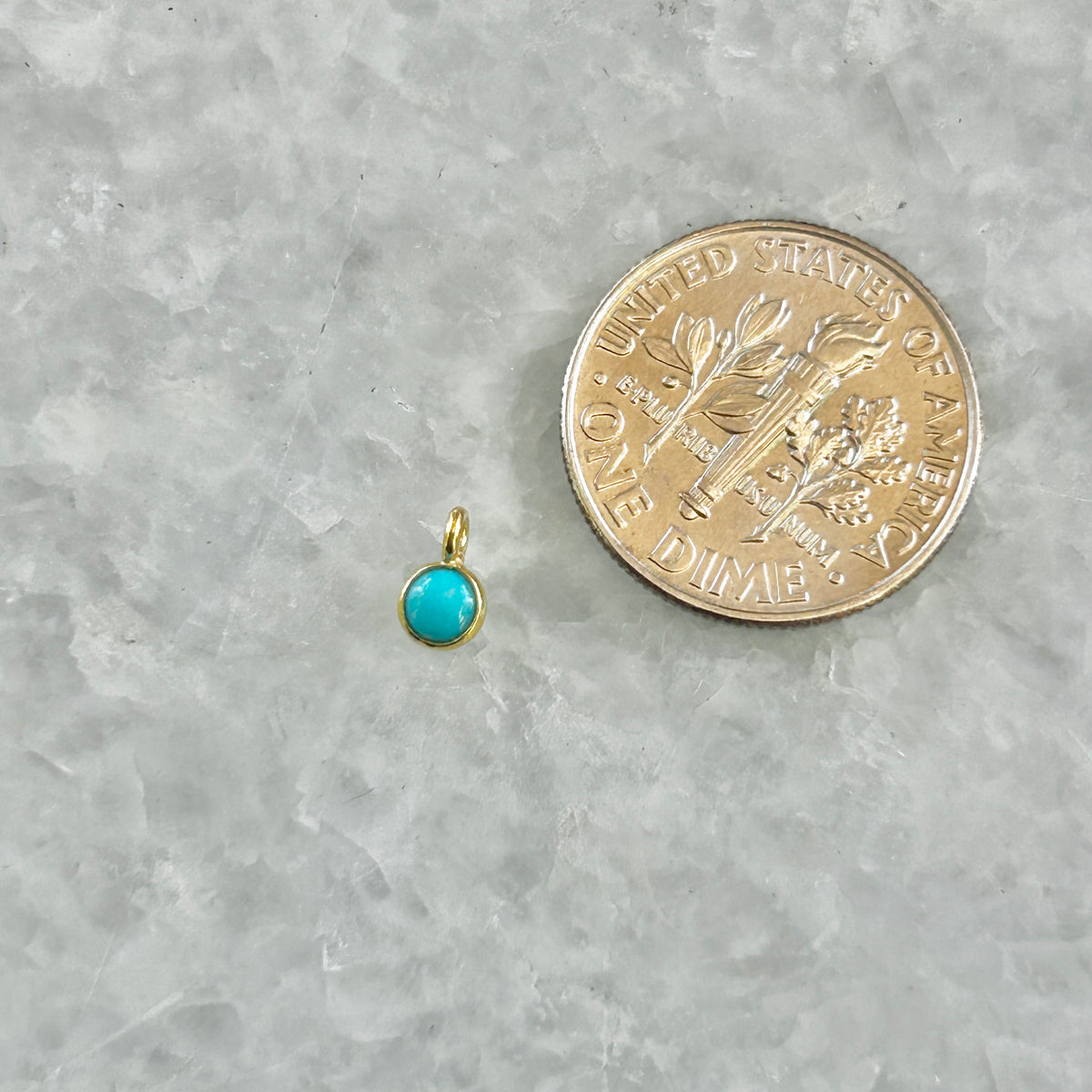 18k Turquoise Birthstone Charm (December)