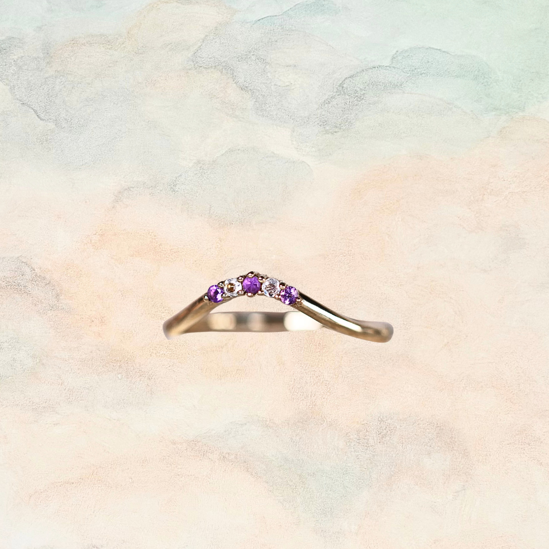 Crocus, Amethyst & Moonstone Contour Band