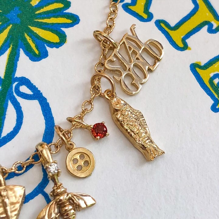 Dewdrop, Tiny Prong Set Birthstone Charm