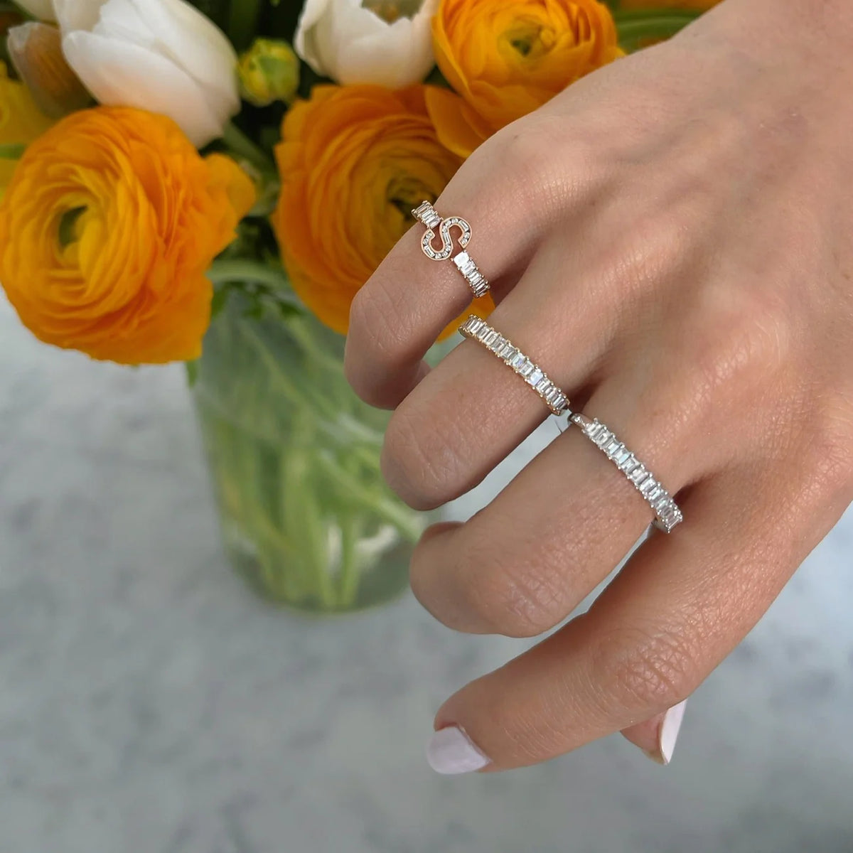Kelsey, Diamond Baguette Ring