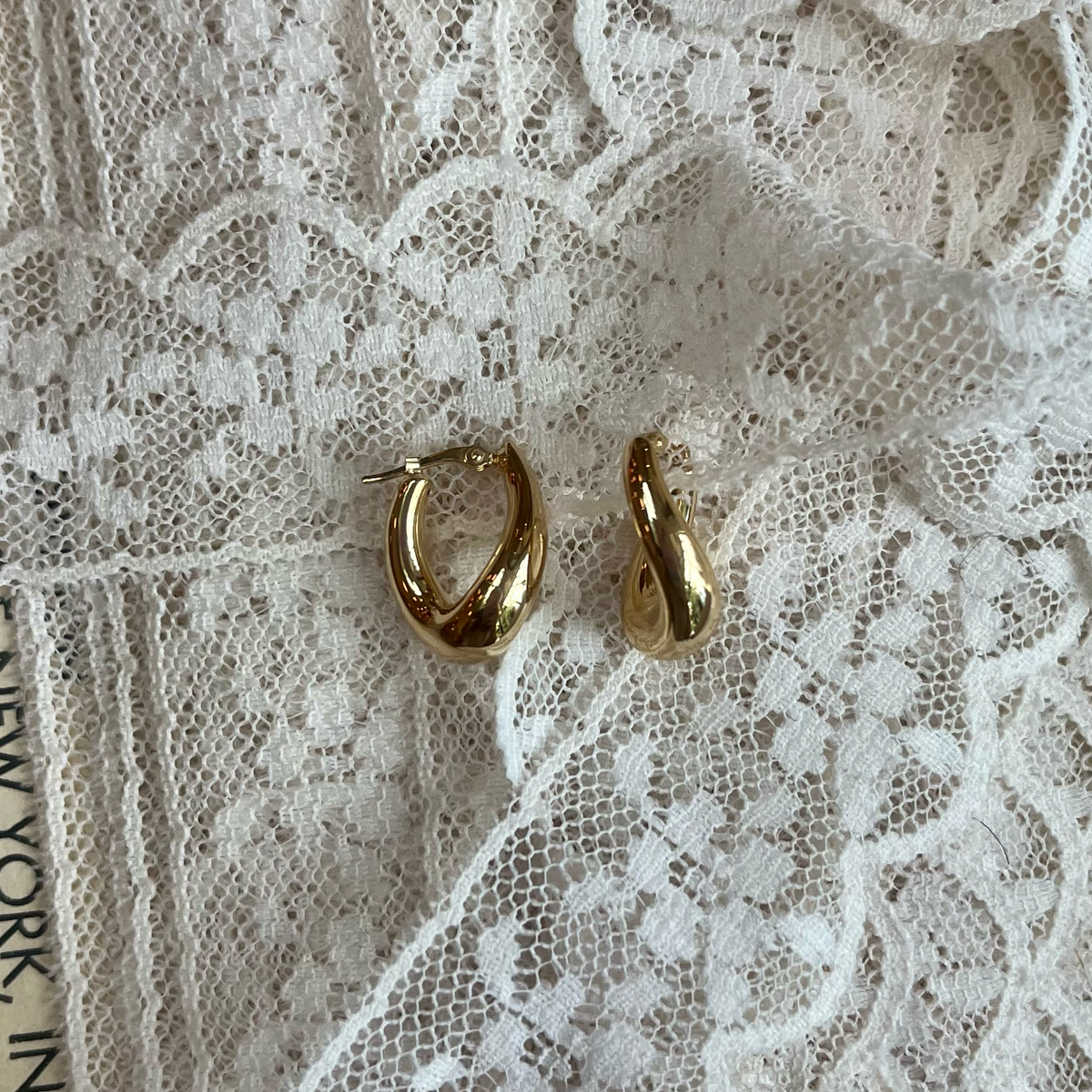 Optical, Sculptural Twist Hoops