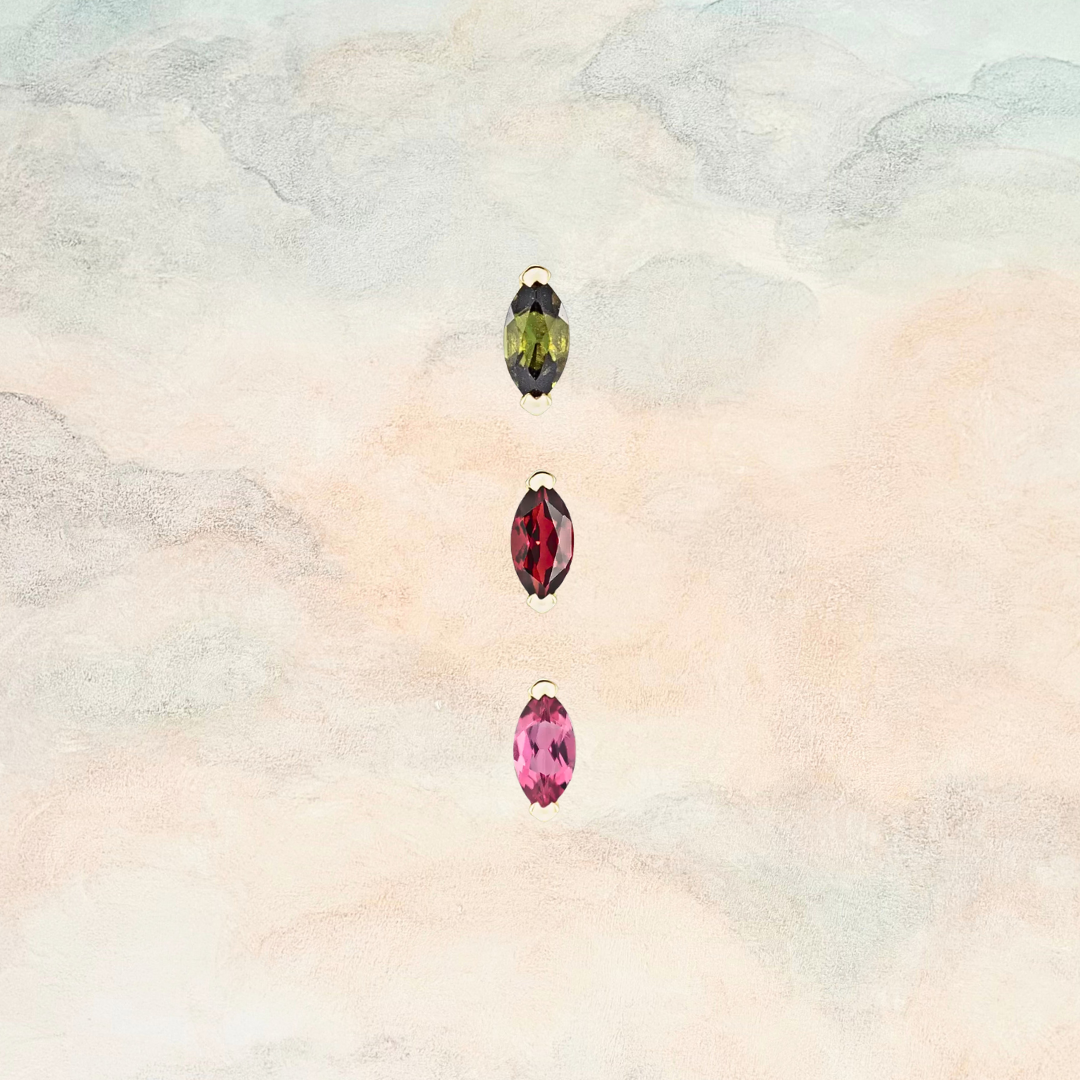 Sprout, Tiny Marquise Gemstone Earring