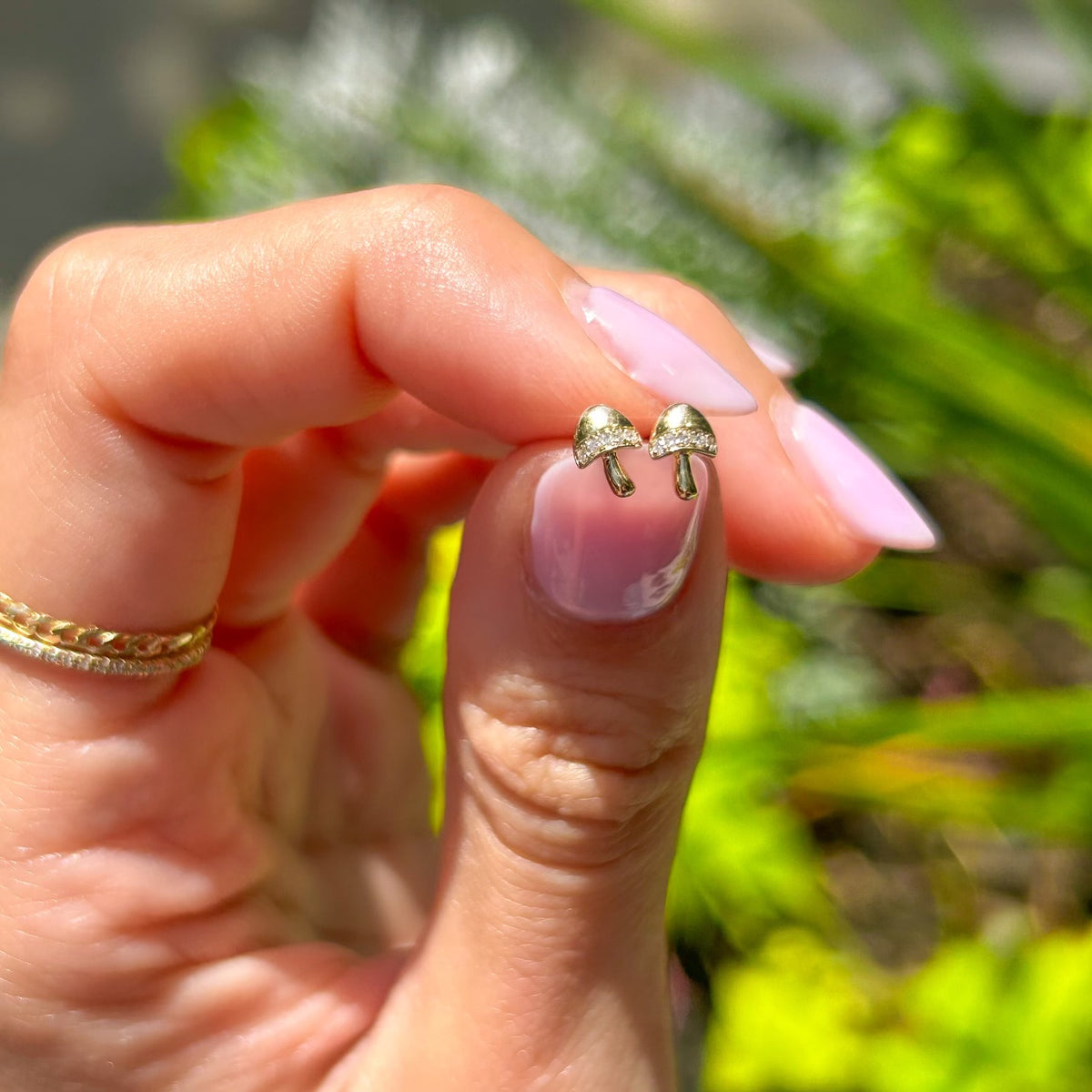 Magic Diamond Mushroom Earring