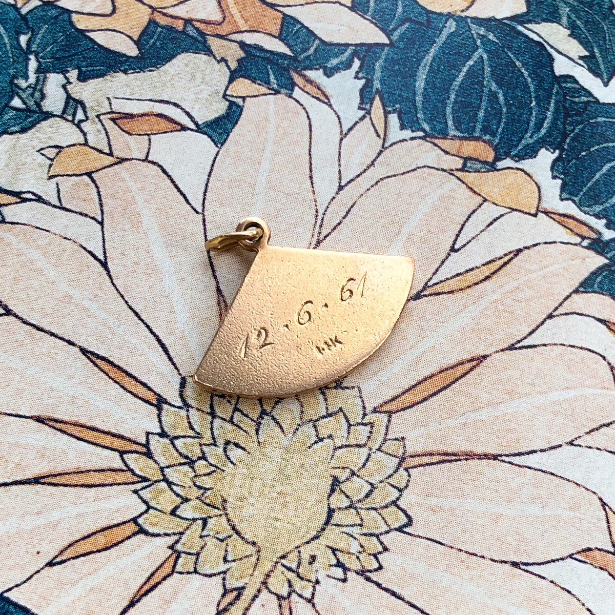 Vintage Japanese Enamel Fan Charm