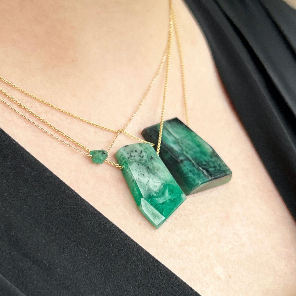 Water Lily Emerald Necklace