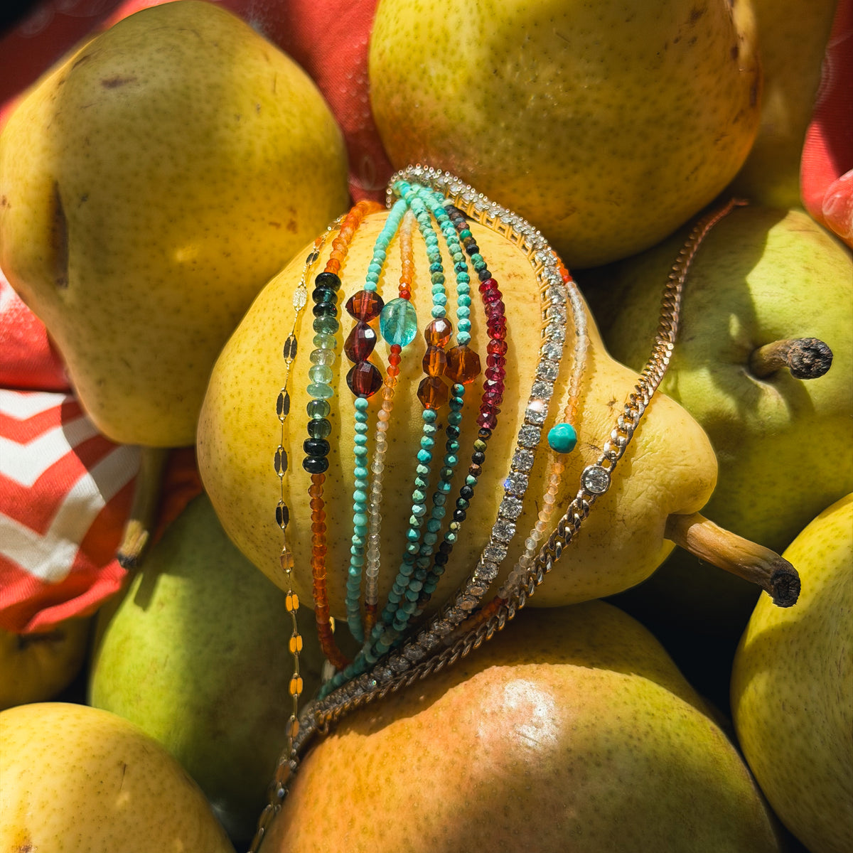 Volcano, Turquoise & Garnet Bracelet