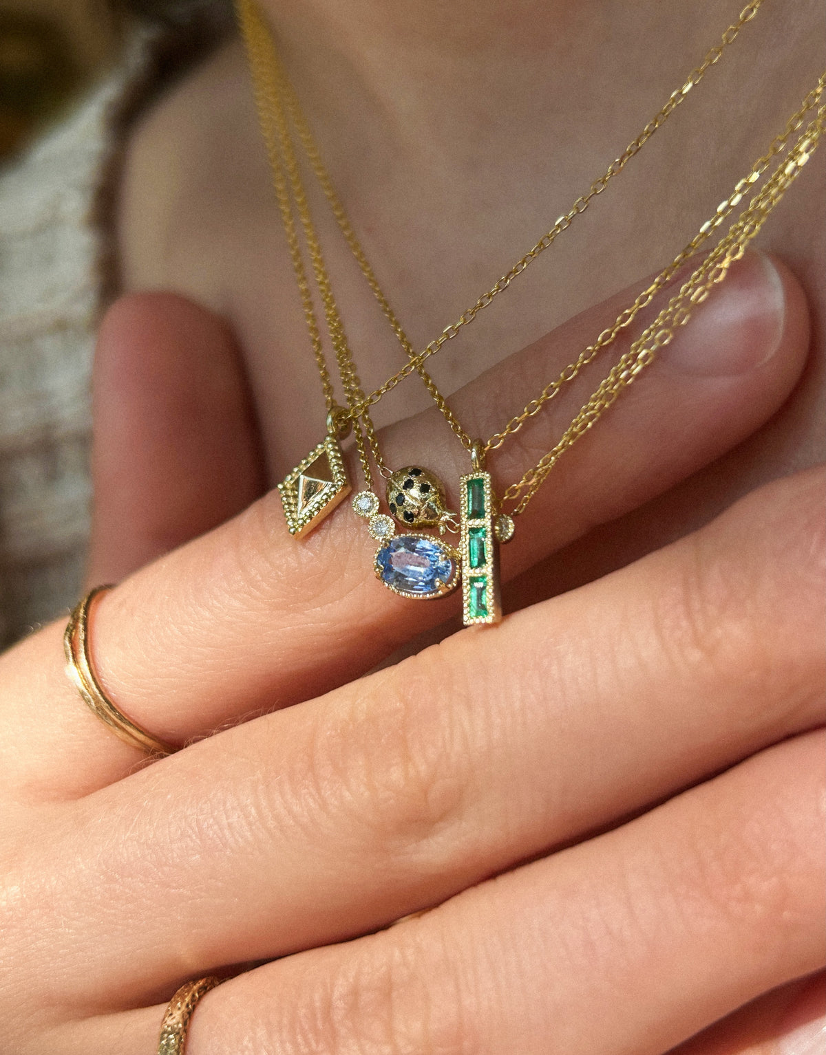 Emerald Tile Necklace