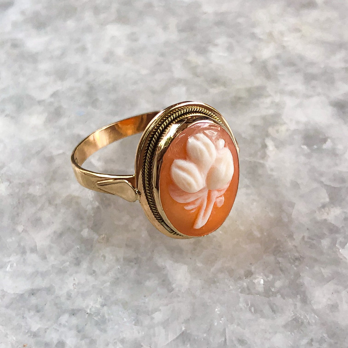 Petal Poesy, 1940s Cameo Ring