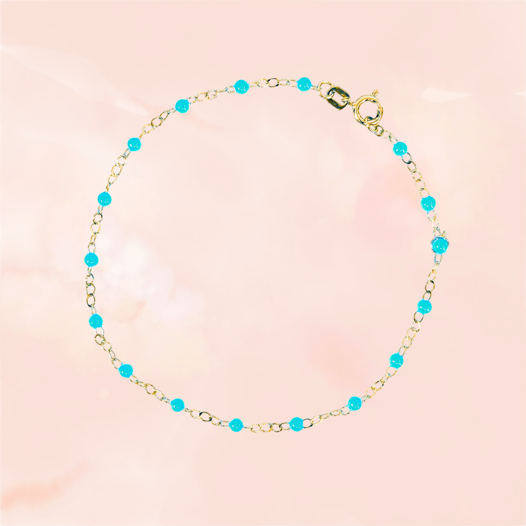 Neon in Naples, Enamel Beaded Bracelet