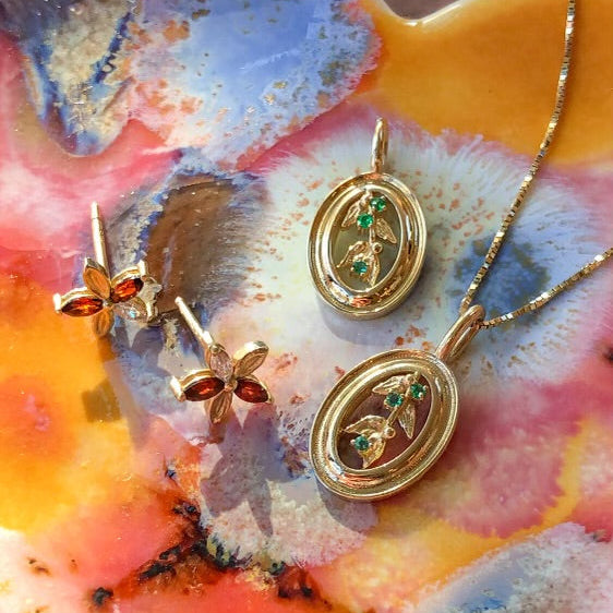 Mistletoe, Emerald Pendant