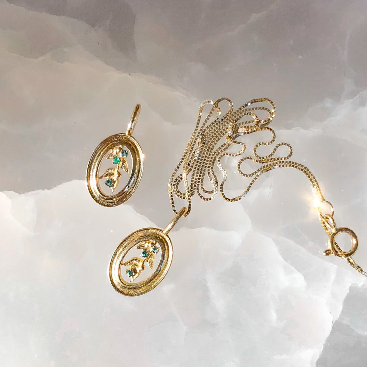 Mistletoe, Emerald Pendant