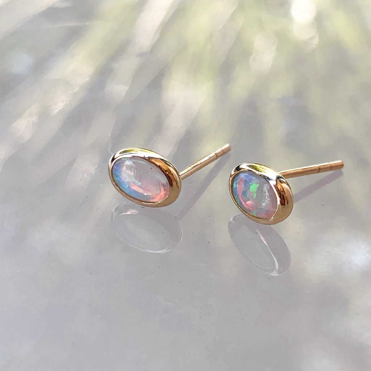 Aqua, Opal Earrings