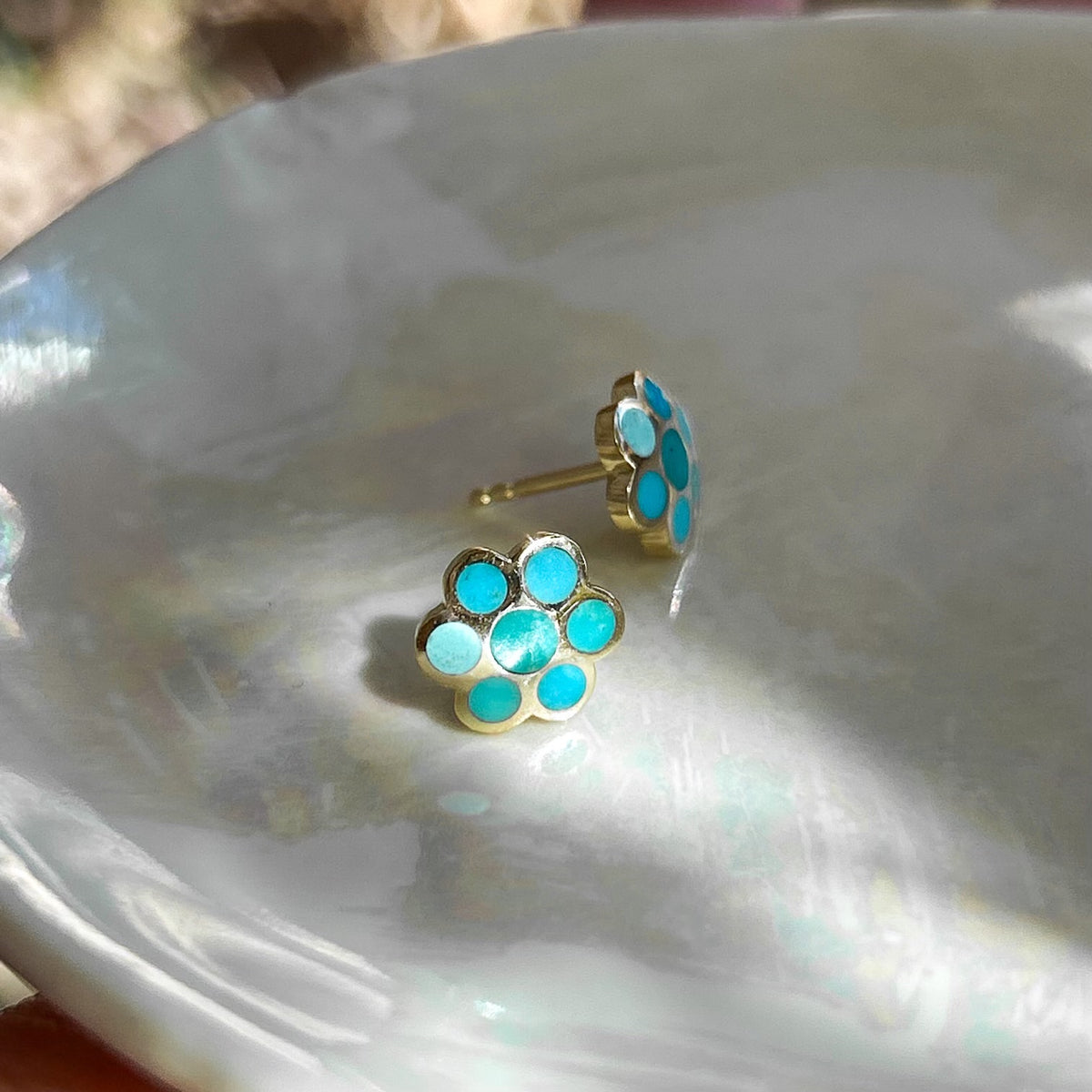 Boogie Blossom, Turquoise Floret Earrings