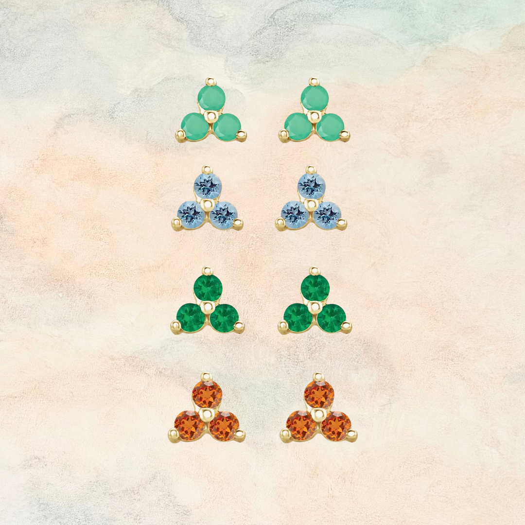 Trio, Gemstone Earring