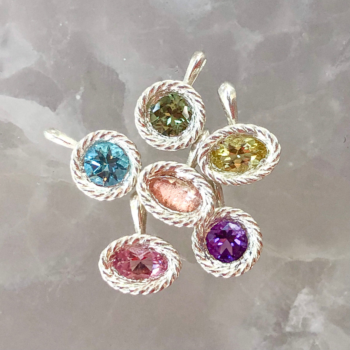 Braided Stellar, Sterling Silver Gemstone Pendant