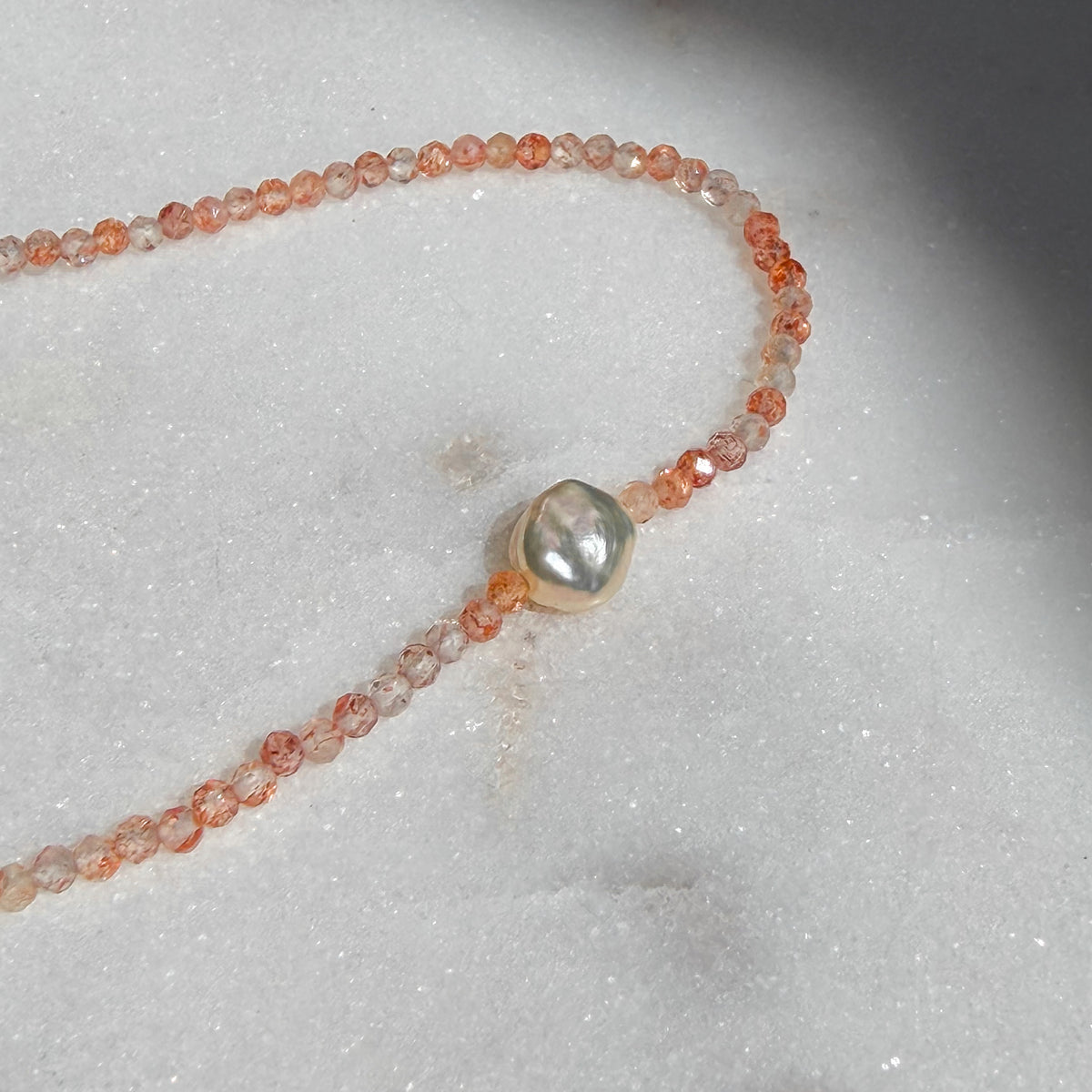 Creamsicle, Rutilated Quartz & Pearl Bracelet