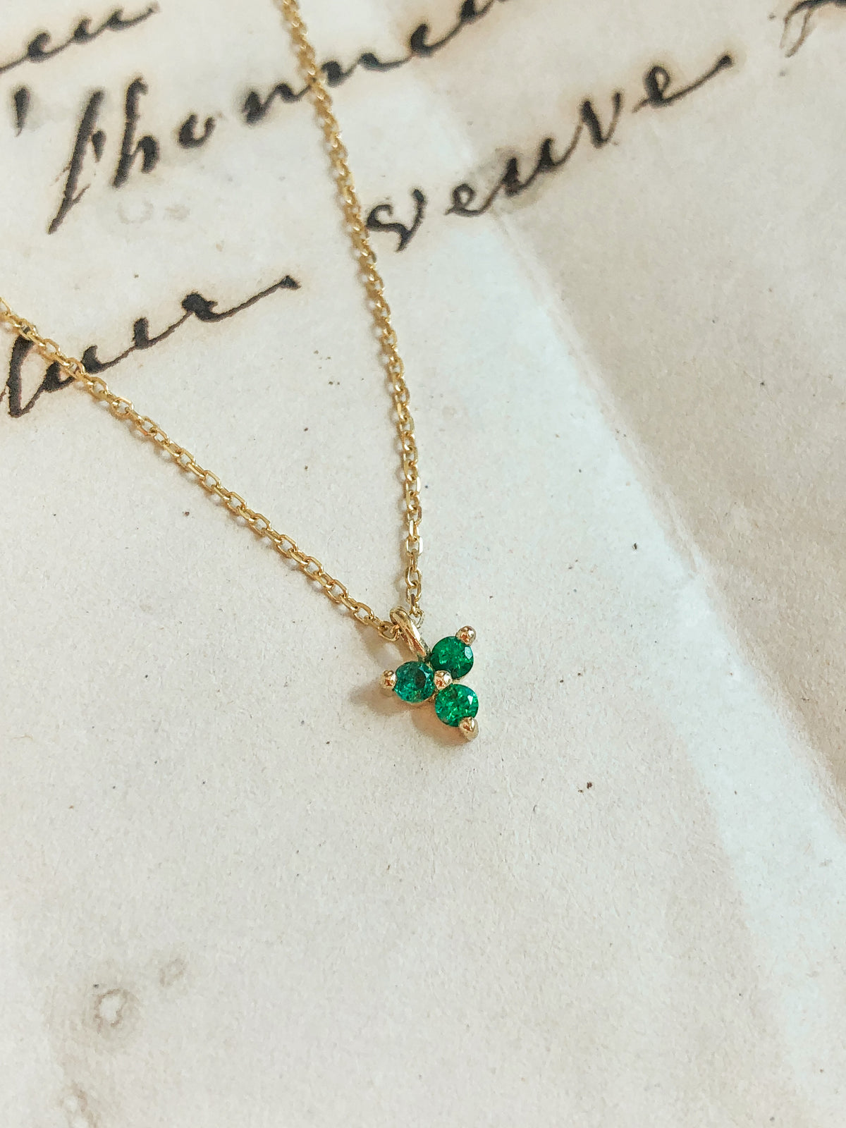 Emerald Triad Necklace