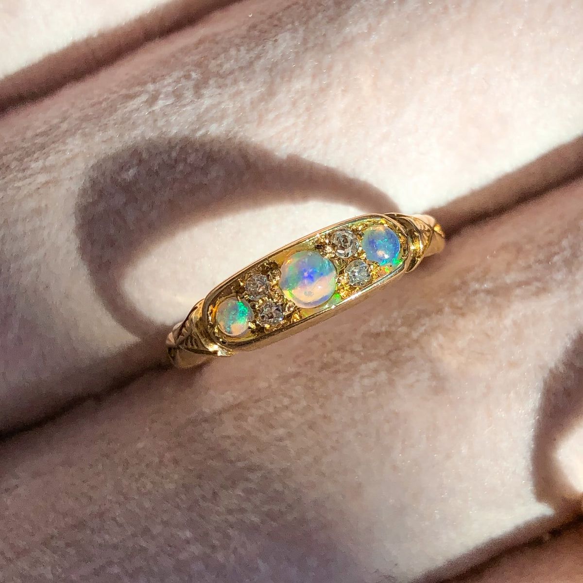 1898 Phoenix, 18ct Antique Opal Diamond Ring