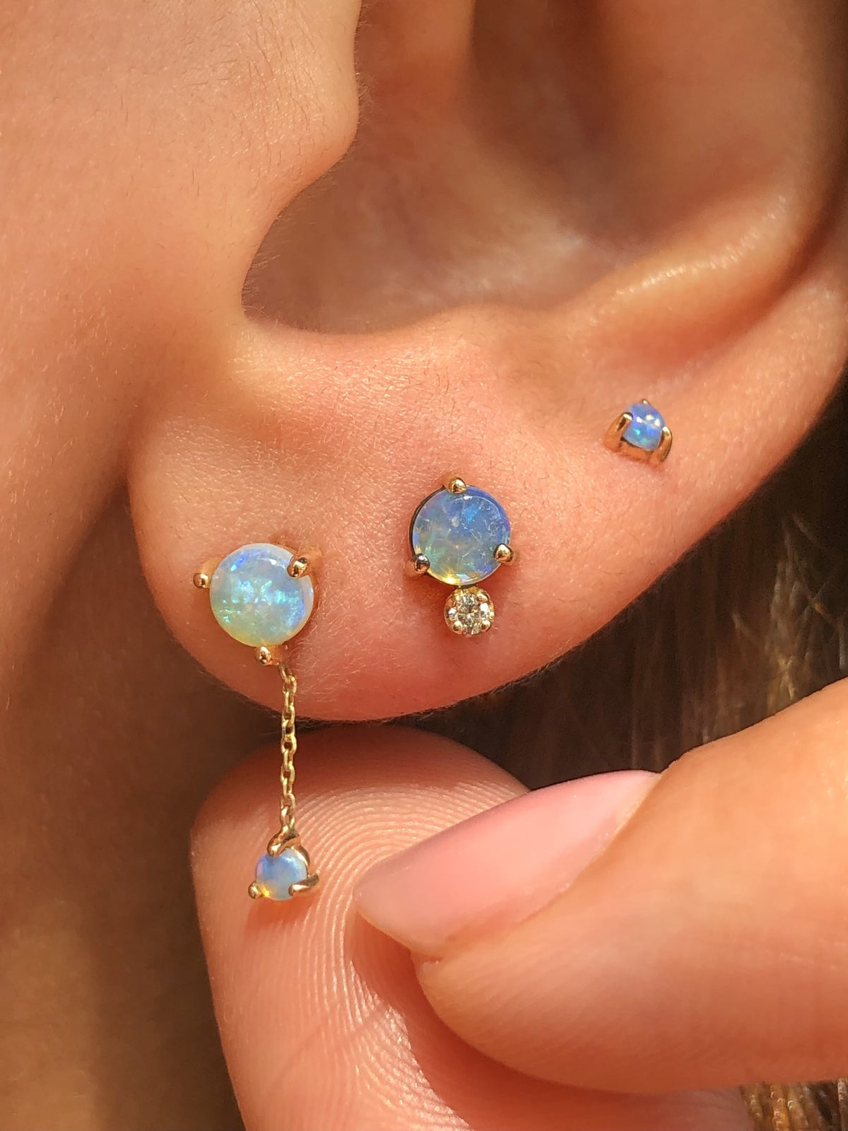 Classic Opal and Diamond Earring