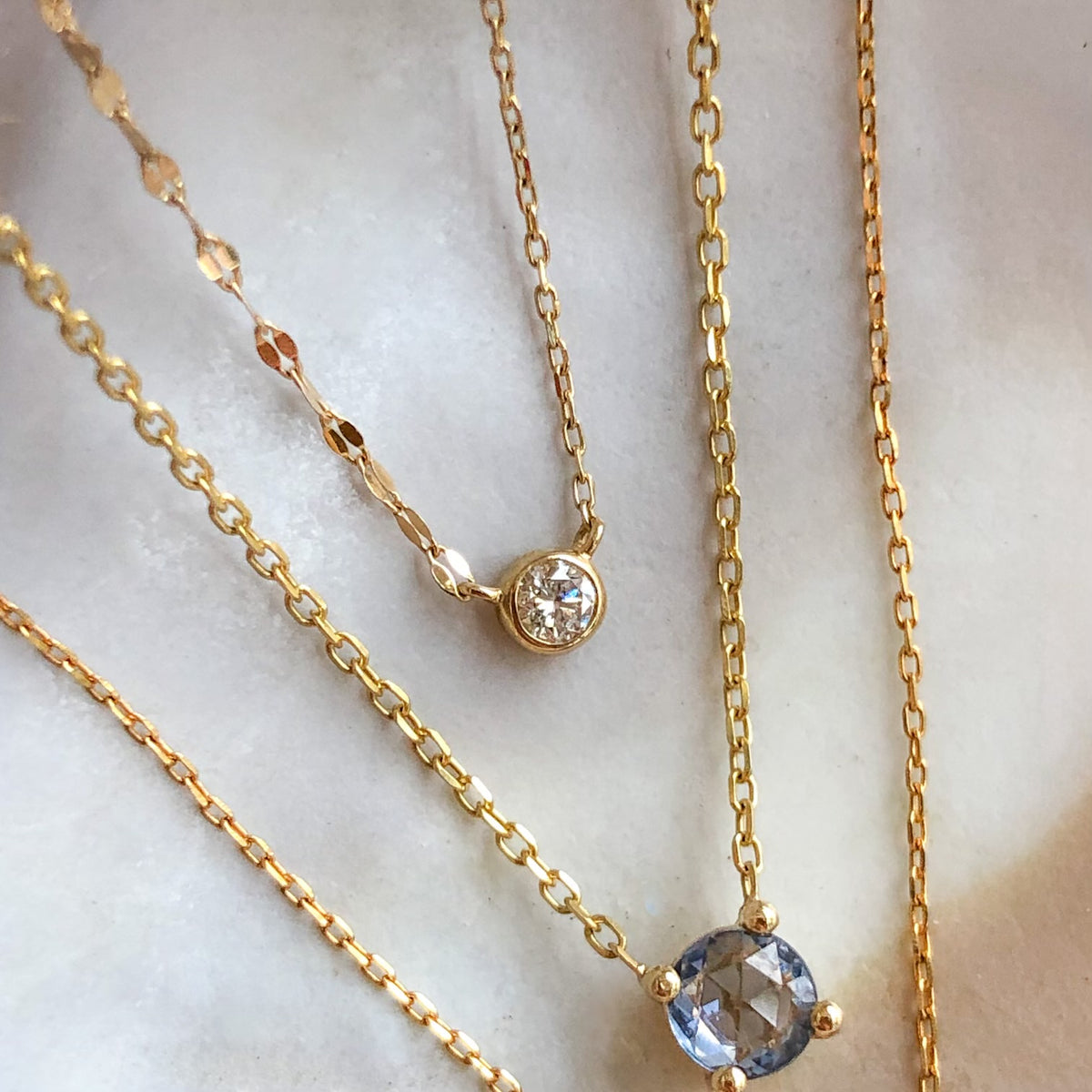 Gemini, Diamond Dual Chain Necklace
