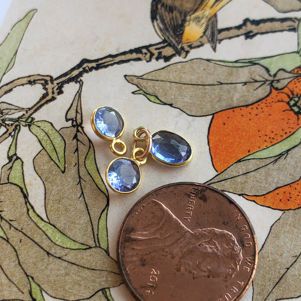 Periwinkle, 18k Tanzanite Birthstone Charm (December)