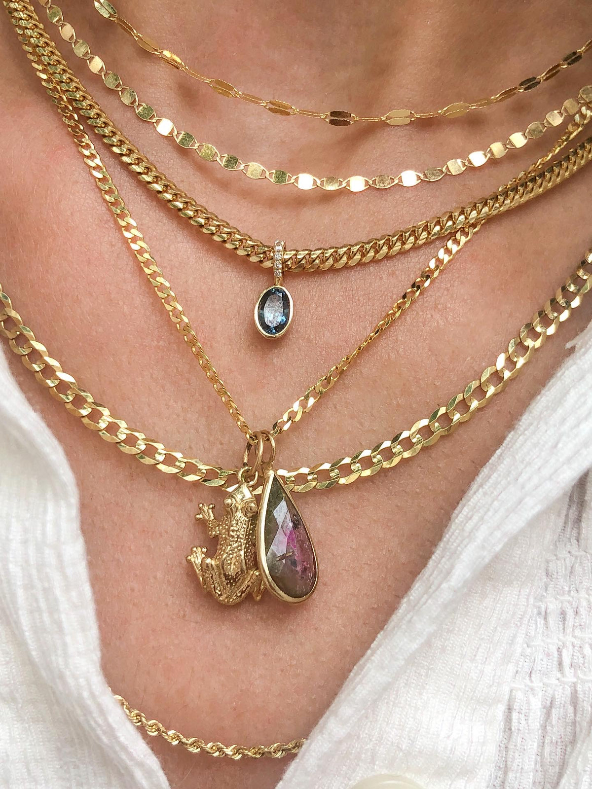 Inez, Parti Sapphire Necklace